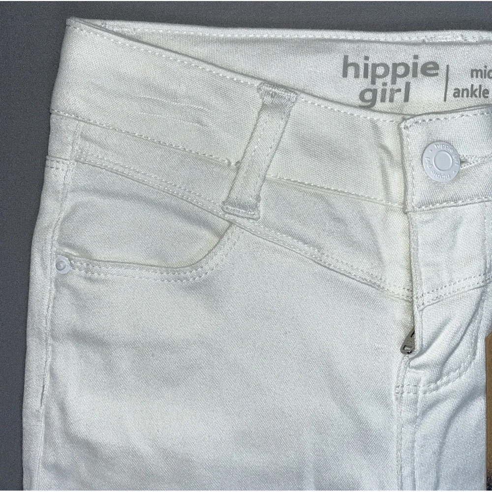 Hippie Girl Girls White Ankle Skinny Mid Rise Stretch Jeans Size 8 HG120A3885
